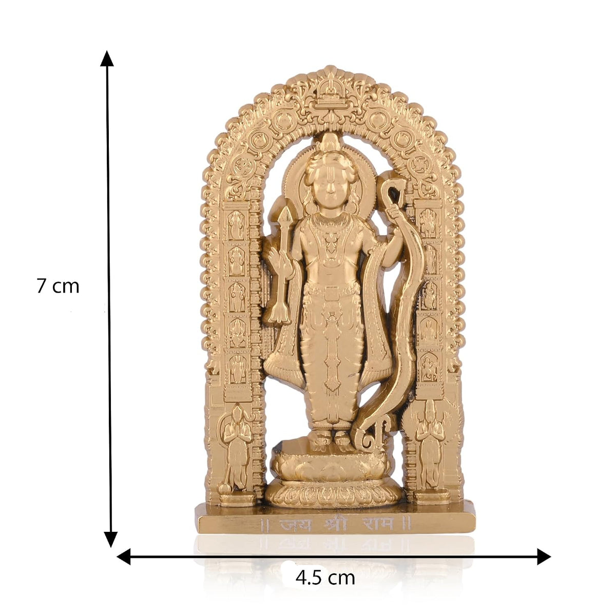 Lord Ram Zinc Idol | Ram Darbar Murti for Car Dashboard & Home Temple | Shri Ram Statue for Pooja Room & Gift Purpose (Gold Finish Height - 2.7 Inch)