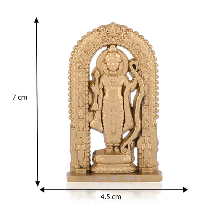 Lord Ram Zinc Idol | Ram Darbar Murti for Car Dashboard & Home Temple | Shri Ram Statue for Pooja Room & Gift Purpose (Gold Finish Height - 2.7 Inch)
