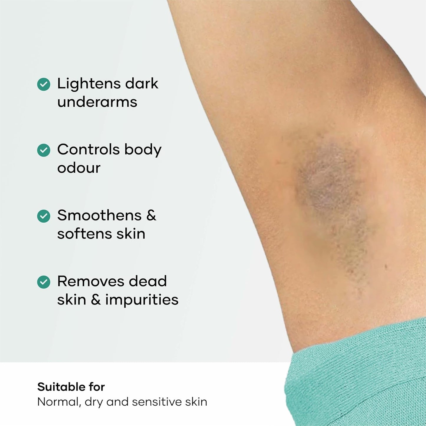Cureskin Under Arm Brightening Cream Mask with Lactic Acid, Glycolic Acid & Malic Acid | Dark Underarms & Hyperpigmentation | Under Arm Dark Removing Cream, 50 g (Pack of 1)