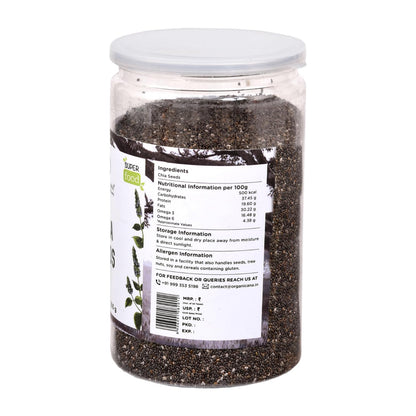 Organicana Chia Seeds - 500g (Pack of 1) 100% Natural & Unpolished Superfood | Rich in Omega-3, Fiber & Protein | Supports Weight Loss, Digestion & Energy