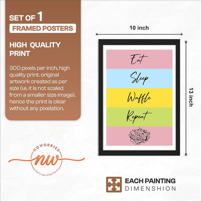 Framed Food Wall Art for Kitchen, Restaurant & Cafe, Black Synthetic Wood Frame, 300 GSM Illustration Print, 10x13 Inch, ART-14