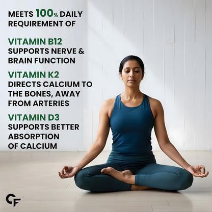 Carbamide Forte Calcium And Vitamin D3 Tablets | Calcium Tablet | Calcium Magnesium Zinc Supplement With Vitamin D3 + K2 MK7 To Support Bones health, Joints & Immunity - Veg 60 Tablets