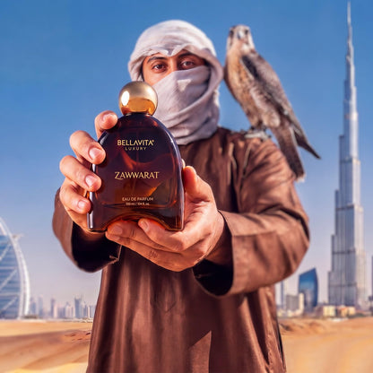 BELLAVITA ZAWWARAT | Dubai Crafted | Perfume For Man | 100ml | 25% Perfume Oil Concentration | Bergamot, Coffee, Tonka & Musk | Premium Long Lasting Fragnance