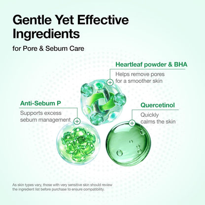 Anua Heartleaf Quercetinol Pore Deep Cleansing Foam, Facial Cleanser, for Double Cleansing, BHA, Hyaluronic Acid, Glycerin, Face Wash, Blackhead Remover, Korean Skincare