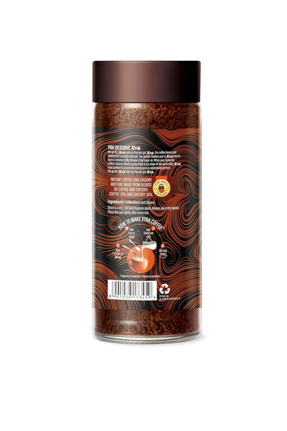 Continental Coffee XTRA Instant Coffee Powder | 200g Jar | 30% Chicory and 70% Robusta Coffee | Medium Roast Instant Coffee | Granulated Instant Coffe