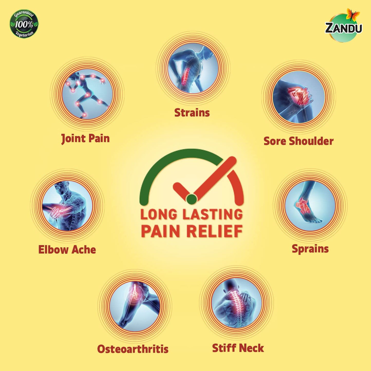 Zandu Ayurvedic Pain Relief Patch (Pack of 5 Patches) - A Specially Designed Pain Patch for Reducing Joint & Muscular Pain | Helps Provides Relief From Pain Associated with Osteoarthritis & Back Pain