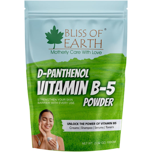Bliss of Earth D Panthenol Vitamin B5 Powder | Pure & Natural | Skin Brightening, Scalp Hydration, Hair Powder | DIY Creams & Serums 100gm