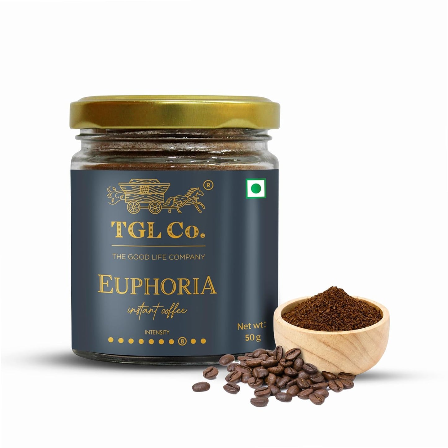 TGL Co. The Good Life Company Euphoria Instant Coffee Powder 50 Gm Jar| Anti Oxidant | Boost Energy | No Artificial Flavour