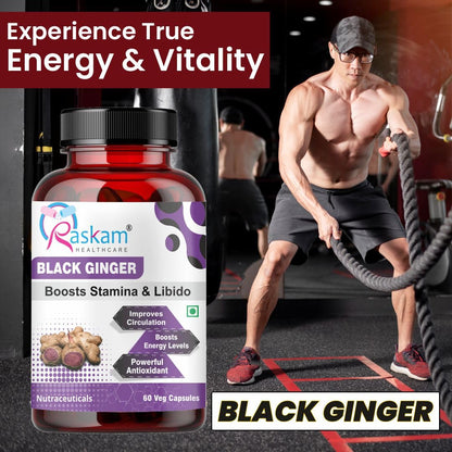 Black Ginger Capsules 500mg (60 Capsules) Which Improves Digestion & Boosts Immunity