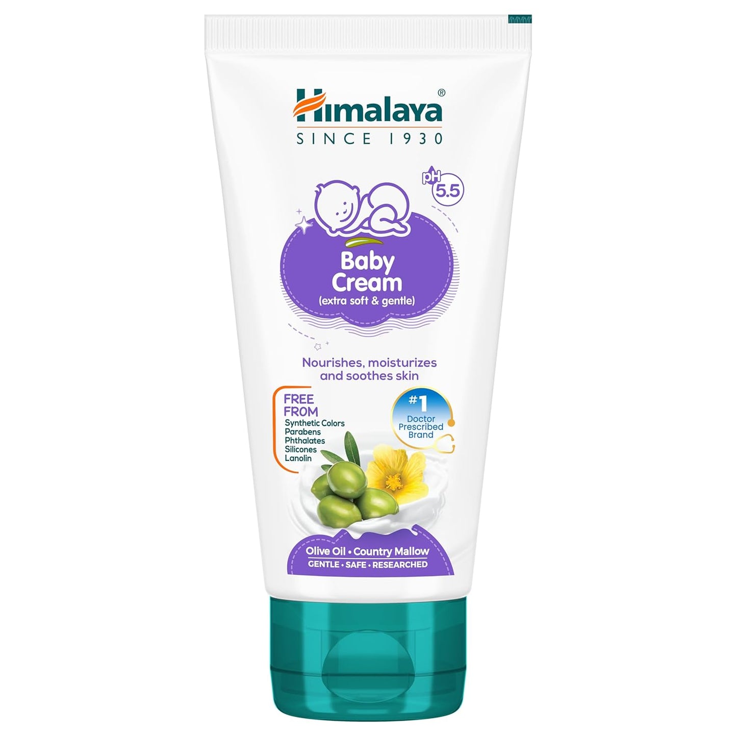 Himalaya Baby Cream, Face Moisturizer & Day Cream, For Dry Skin, 50ml