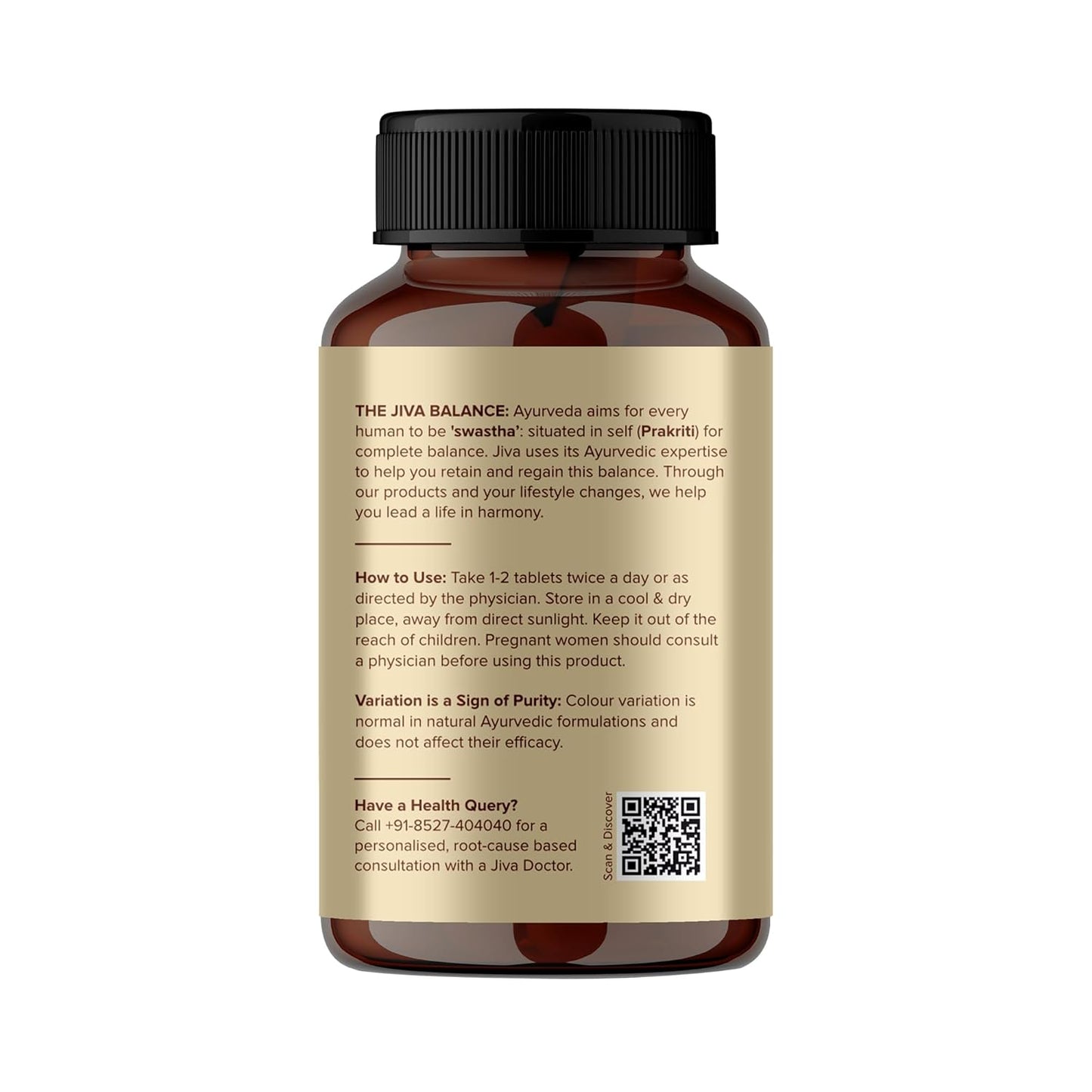 Jiva Triphala Tablet | 100% Ayurvedic Formulation Improves Digestion, Promotes Gut Health & Relives Constipation | Balances 3-Doshas | Excellent For Eye & Hair Issues - 120 Tablets