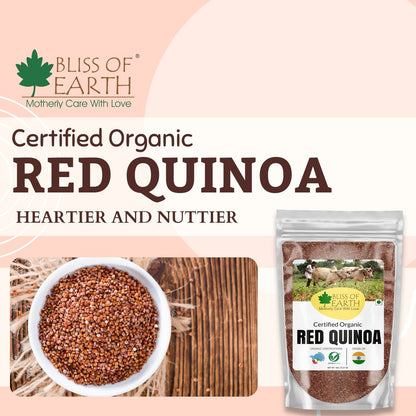Bliss of Earth Red Quinoa 500gm Raw Super Food Great for Eating. Salad & Cooking