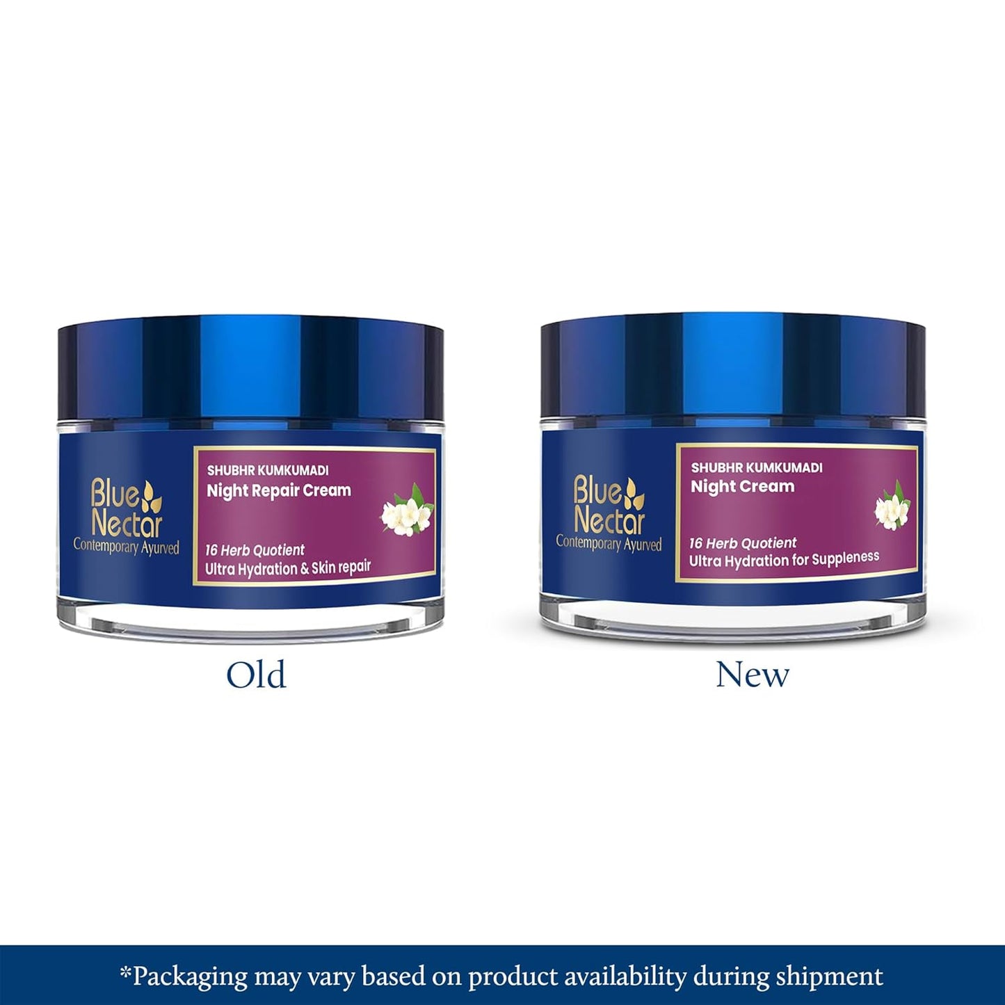 Blue Nectar Kumkumadi Night Cream for Women for Glowing Skin | Kumkumadi Face Cream for Night Repair, Ultra Hydration & Skin Brightening for Oily & Dry Skin (16 Herbs, 50g)