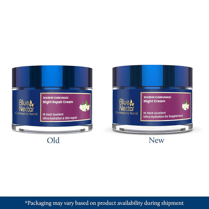 Blue Nectar Kumkumadi Night Cream for Women for Glowing Skin | Kumkumadi Face Cream for Night Repair, Ultra Hydration & Skin Brightening for Oily & Dry Skin (16 Herbs, 50g)
