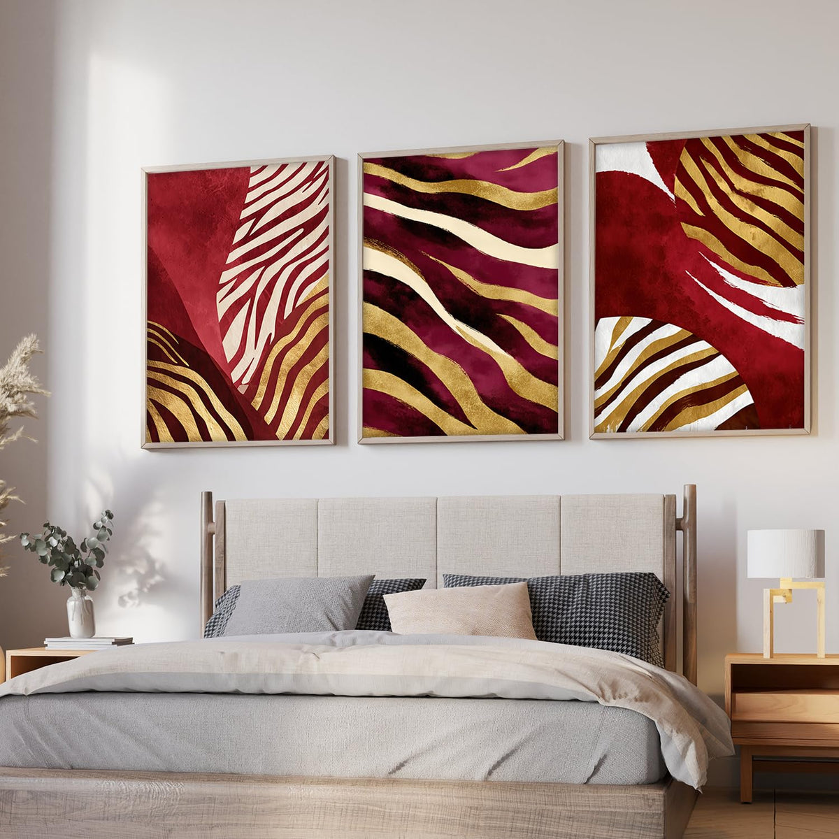 Boho wall Art Paintings Modern Art Framed Wall Painting for Living Room Bedroom - Wall Posters | Paintings with Frame Set of 3 (Boho 3, 10x13 inch)