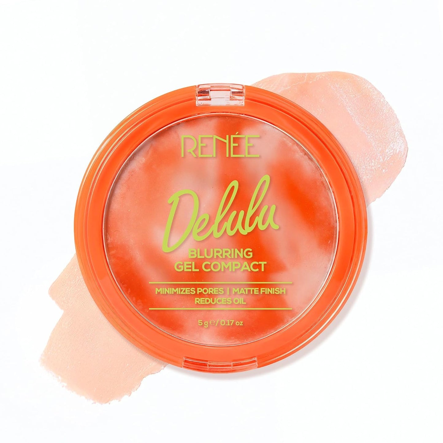 RENEE Delulu Blurring Gel Compact | Matte Finish, Controls Excess Oil, Reduces Shine, Blurs Pores | With Jojoba Oil and Vitamin E, For All Skin Types | 5g