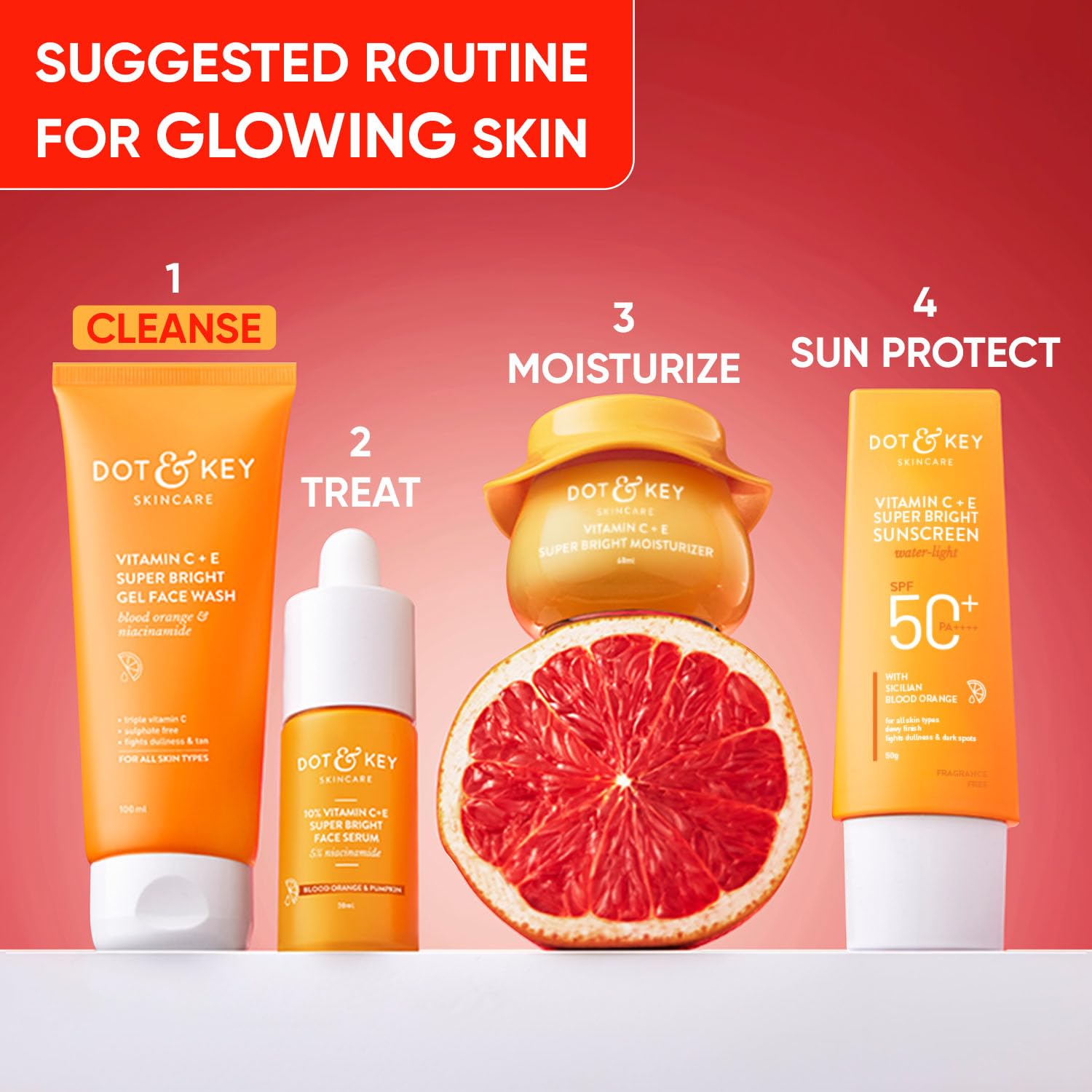 Zephivo DOT & KEY Vitamin C + E Super Bright Gel Face Wash For Glowing And Brightening Skin | All Skin Types|With Triple Vitamin C| Face Wash For Women & Men|100 Ml

