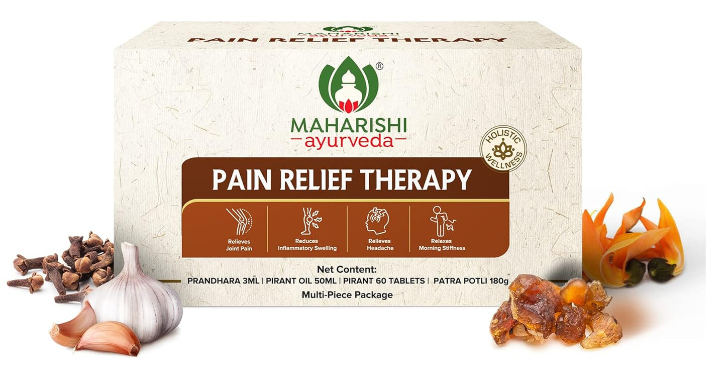 Zephivo Maharishi Ayurveda Pain Relief Therapy | A Combo of Pirant Tablets, Pirant Oil, Prandhara & Patra Potli, 60 Tablets
