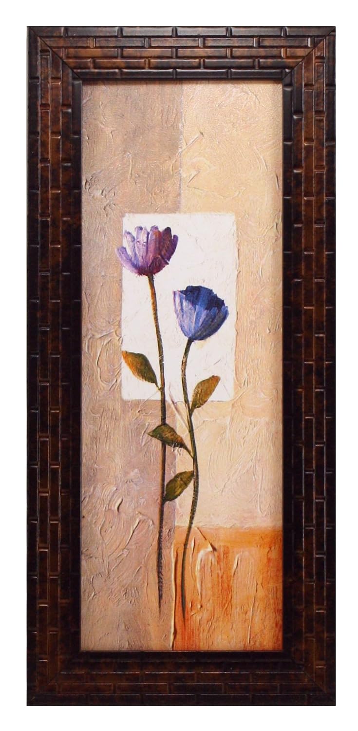 3 PC Set of Floral Paintings (1091a) Without Glass 5.2 X 12.5, 9.5 X 12.5, 5.2 X 12.5 INCH