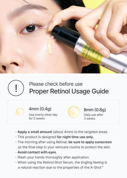 Celimax The Vita-A Retinol Shot Tightening Korean Face Serum - 30ml | 0.1% Retinol + 9 Peptides + 1% Panthenol + Niacinamide | Pore Minimizing, Wrinkles & Fine Lines | Firmer Skin, Anti-Aging, Skin Smoothing K-Beauty