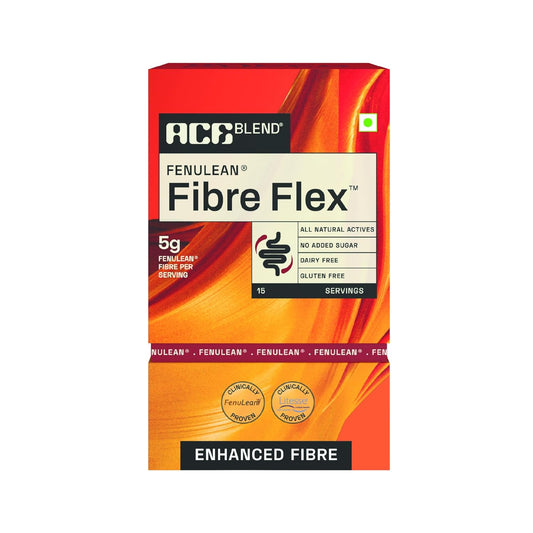 Ace Blend FenuLean Fibre Flex | 30 sachets (Super) | Natural Prebiotic Fibre Supplement | Weight Loss, Constipation & Bloating Relief | Supports Digestive & Gut Health | Natural Fruit Punch Flavour