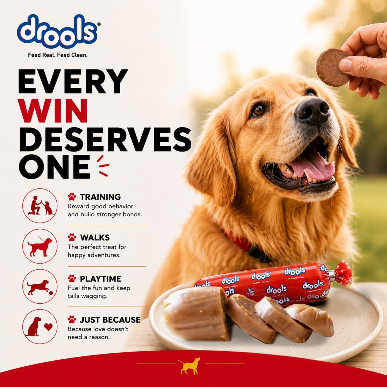 Drools Puppy & Adult Dog Sausage 360g (5+1 Free) | Chicken Flavour | Supports Brain & Vision Development | Promotes Muscle Growth | Aids Digestion & Overall Wellness