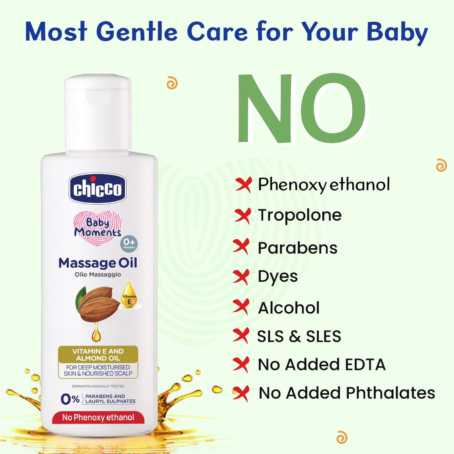 Chicco Baby Moments Massage Oil, New Advanced Non-sticky & Moisturizing Formula, Suitable for Baby’s Skin, Hair & Scalp, No Phenoxyethanol & Parabens (200ml)