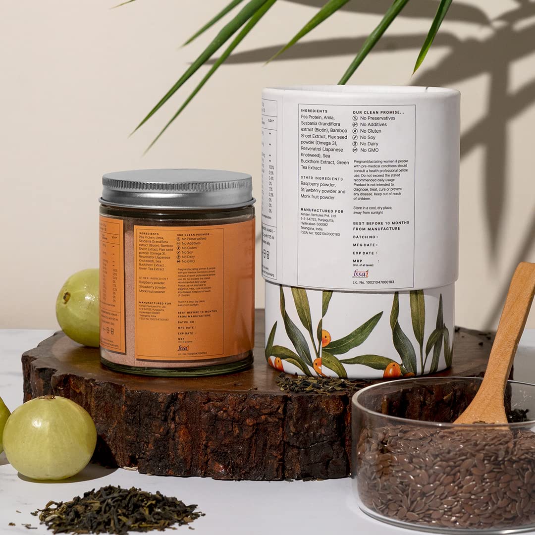 Zephivo Earthful Plant-Based Collagen Supplement with Biotin & Omega 3 | 30-Day Glow Boost for Youthful Skin, Hydration & Radiance |100% Vegan, Easy Absorption Formula | 75 g