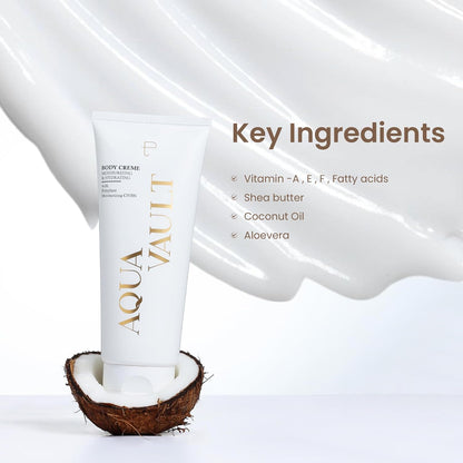 PERSONAL TOUCH SKINCARE Aqua Vault Aqua Oudh Hydrating Body Cream with Essential Vitamins A, E & Fatty Acids Combined with the Goodness of Shea Butter, 200ml