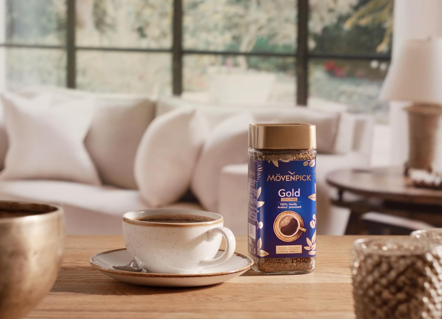 Movenpick Gold Original Imported Instant Coffee - Classic Instant Powder, With Rich Aroma, 100% Arabica Blend, Strong Freeze Dried, Premium Pure Roasted, High Caffeine Flavour, Weight 100g