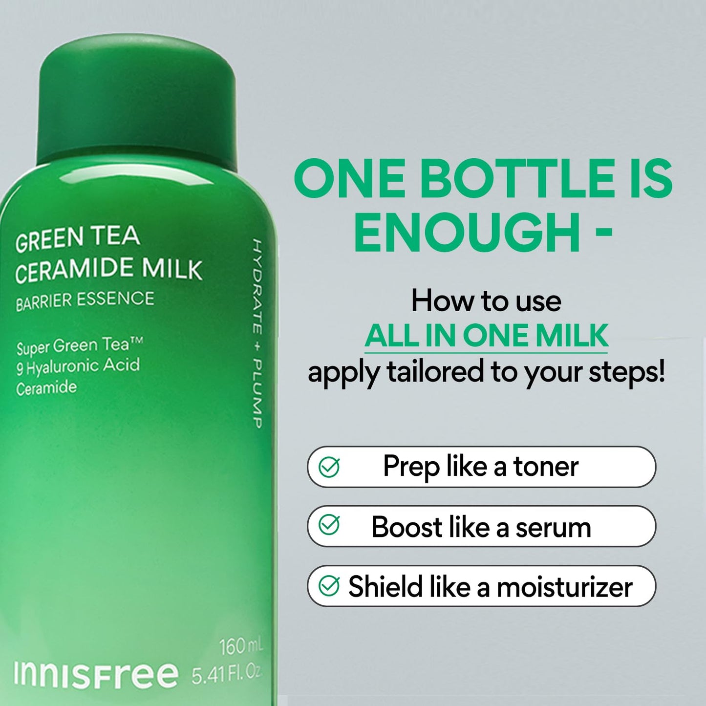 Innisfree Green Tea Ceramide Milk and Seed Skin- Toner