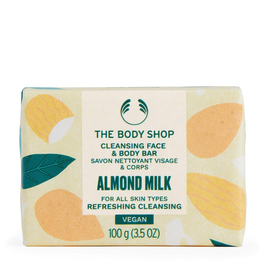 The Body Shop Almond Milk Cleansing Face and Body Bar, 100 G