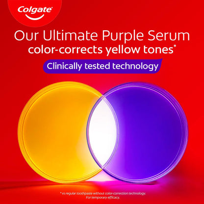 Colgate Visible White Purple Toothpaste (100g+20g) + Colgate Visible White Purple Teeth Whitening Serum, 40ml