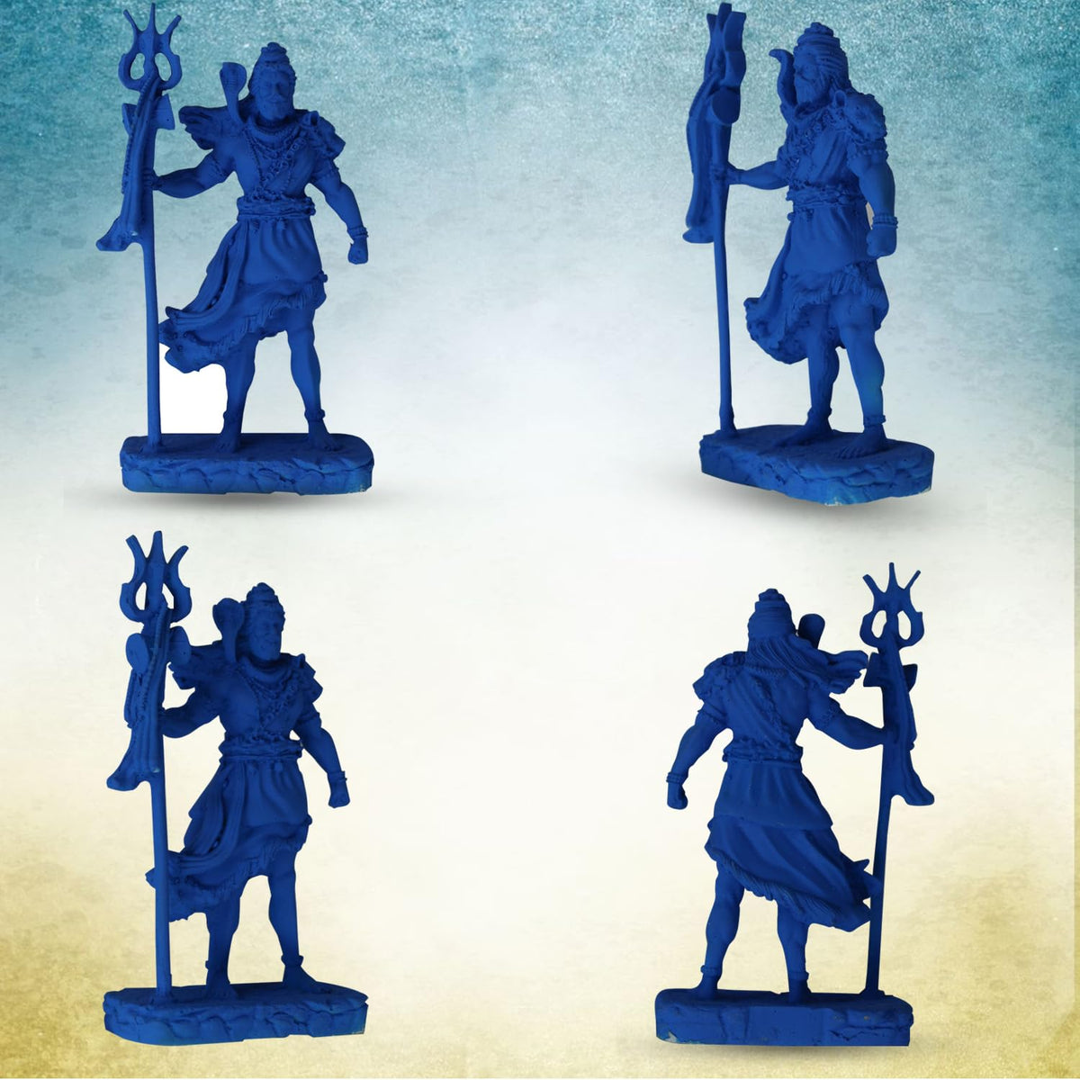Lord Shiva Idol for Car Dashboard | Mahadev Statue for Home & Office Decor | Standing Shivji Figurine Showpiece | Hindu God Shankar Murti for Pooja & Gift (Blue)