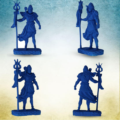 Lord Shiva Idol for Car Dashboard | Mahadev Statue for Home & Office Decor | Standing Shivji Figurine Showpiece | Hindu God Shankar Murti for Pooja & Gift (Blue)