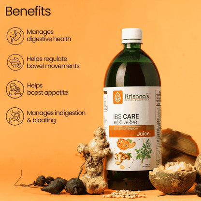 KRISHNA'S HERBAL & AYURVEDA IBS Care Juice For Digestive Health, Helps Manage Digestive Issues, No Artificial Colors or Flavors - 1000 Ml (Pack of 1)