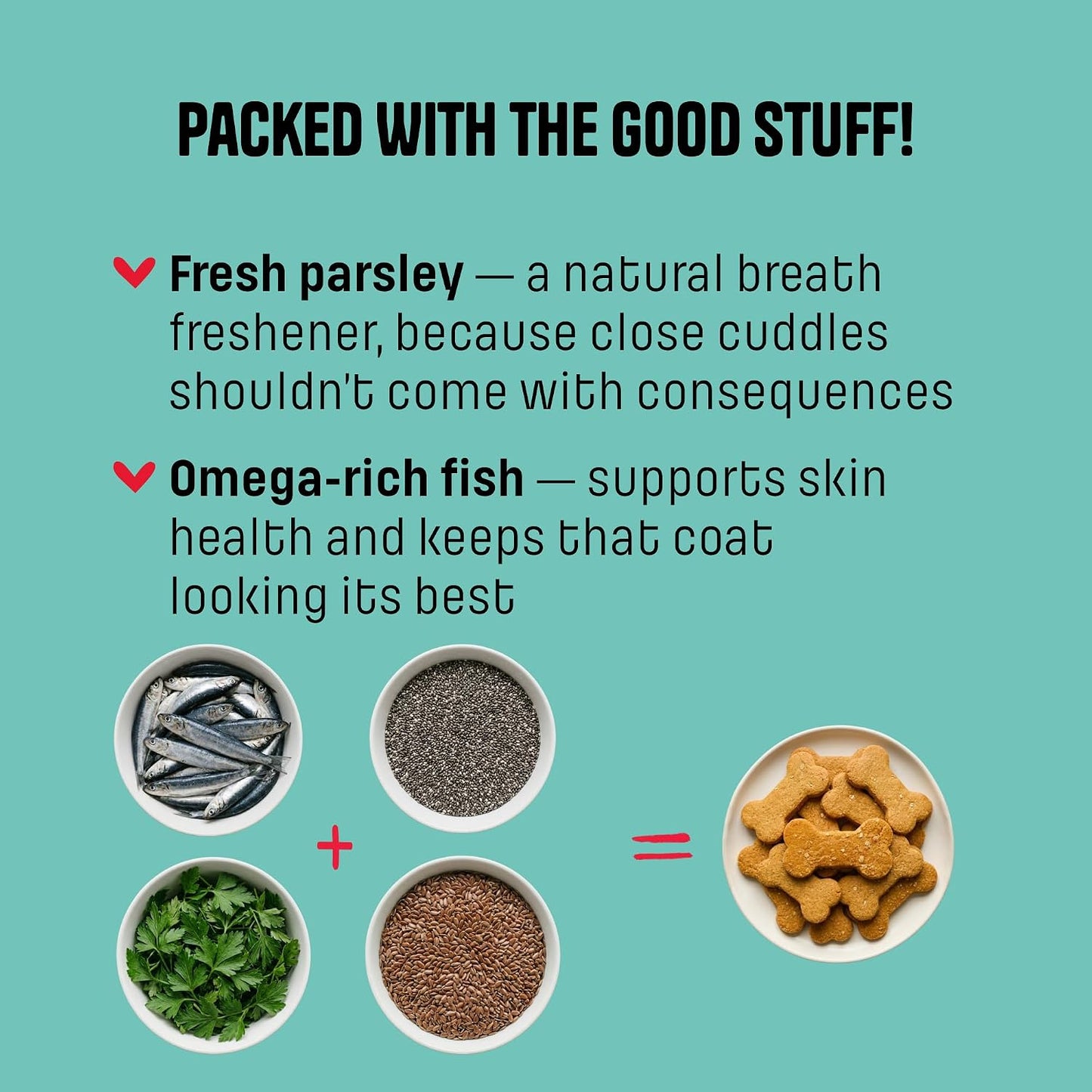 Muttley Crew Dog Biscuits with Real Fish & Parsley | Healthy Adult Dog Treats for Easy Digestion | All Natural | Grain-Free | Gluten-Free | No Artificial Preservatives | No Added Flavour (200g)