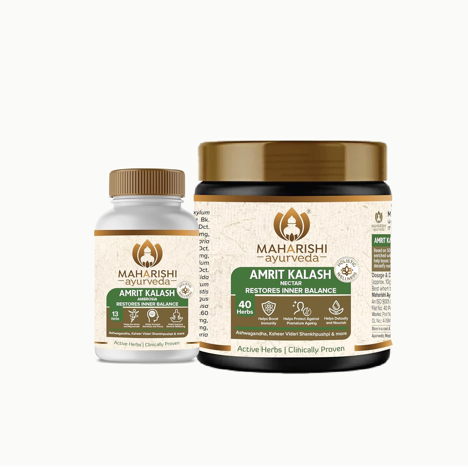 Zephivo Maharishi Ayurveda Amrit Kalash Immunity Booster | Super Rasayana | Helps Immunity, Daily Wellnes Stress & Anxiety | Improves Heart Health (Ambrosia 60 Tablets & Nectar Paste 600 grams Combo Pack)
