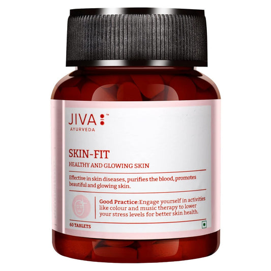 Jiva Skin-Fit Tablets 500gm | 100% Ayurvedic Formula Purifies Blood | Improves Skin Health & Complexion | Alleviates Kapha & Pitta & Strengthens Immune System- 60 Tablets