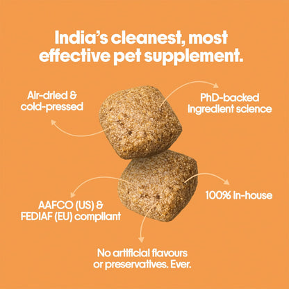 Hope Hip & Joint Health Supplement Dogs 30 Vegan hoplets | Pet Chews with Glucosamine, Chondroitin, MSM, Turmeric| Cold-Pressed | Air-Dried | Hypoallergenic | Dog Supplement |Honest Pet Co