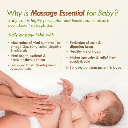 Nat Habit 100% Pure Olive Baby Oil For Baby Skin & Hair, Enriched With Vit E & Omega-3, 6 Non-Refined, LLP Free, Chemical & Preservative Free - 100 ml