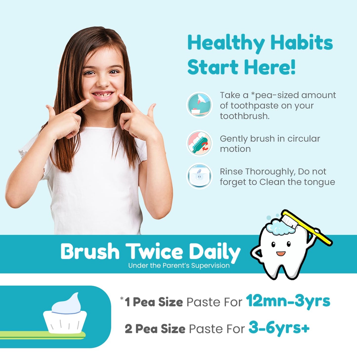 Mother Sparsh Toothpaste for Kids-50g, Blueberry (With Free Toothbrush) | Strengthens Gums, Whitens Teeth | Preservative & Fluoride Free Baby Toothpaste | Anti Cavity + Enamel Care
