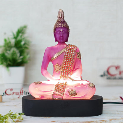 Purple and Golden Resin Handcrafted Meditating Lord Buddha Statue | Serene Home Decor for Living Rooms, Meditation Spaces, and Offices | Spiritual Gift for Diwali, Housewarming