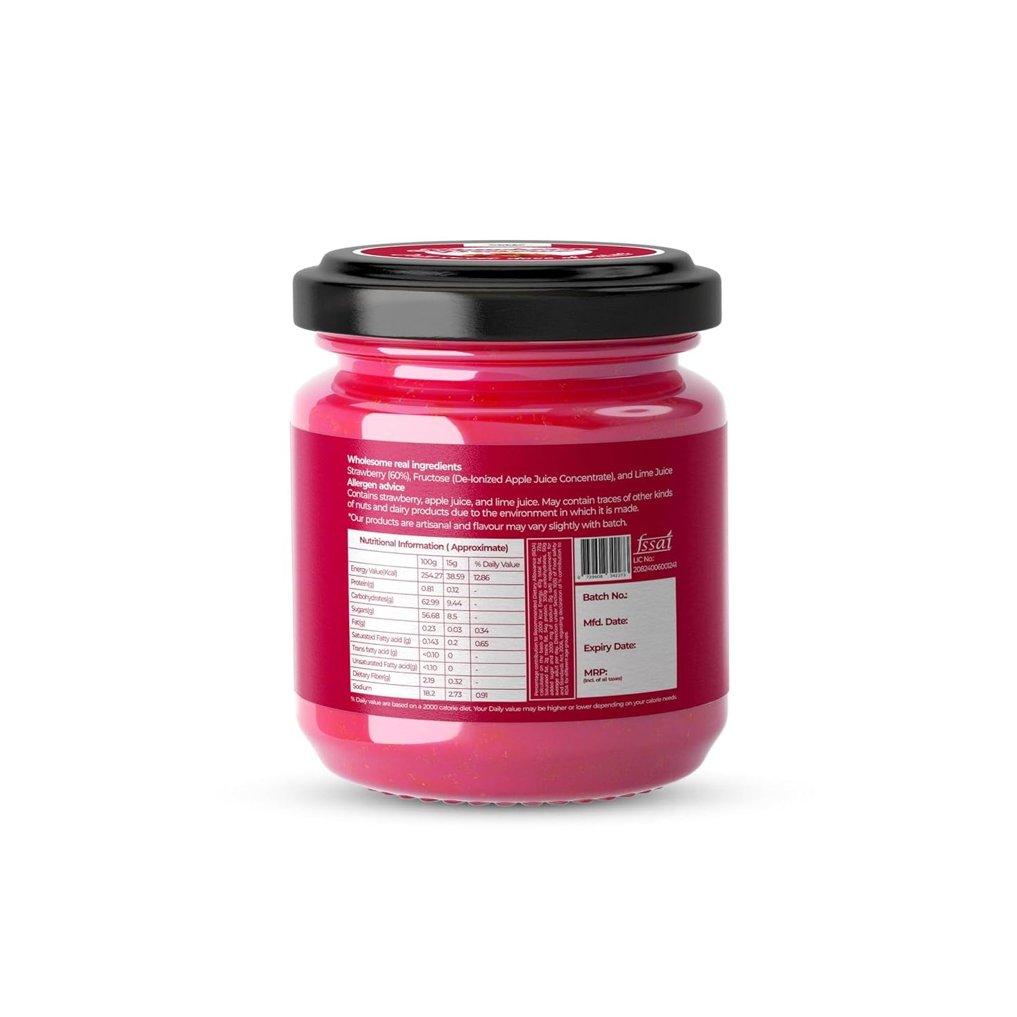 GAO FARM Natural Strawberry Jam & Preserve 200g | No Added Sugar, Vegan & Gluten Free | 100% Real Strawberries & Apple Juice | No Preservatives | Toast, Breakfast & Baking Spread