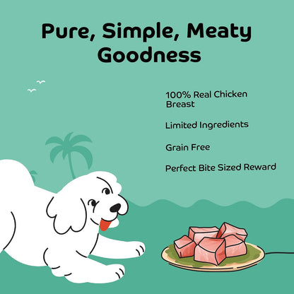Applod Tender Chicken Jerky Bites Dog Treats | Made with Real Chicken Breast | High-Protein, Low-Fat Grain-Free Reward Snacks for Dogs | 50g