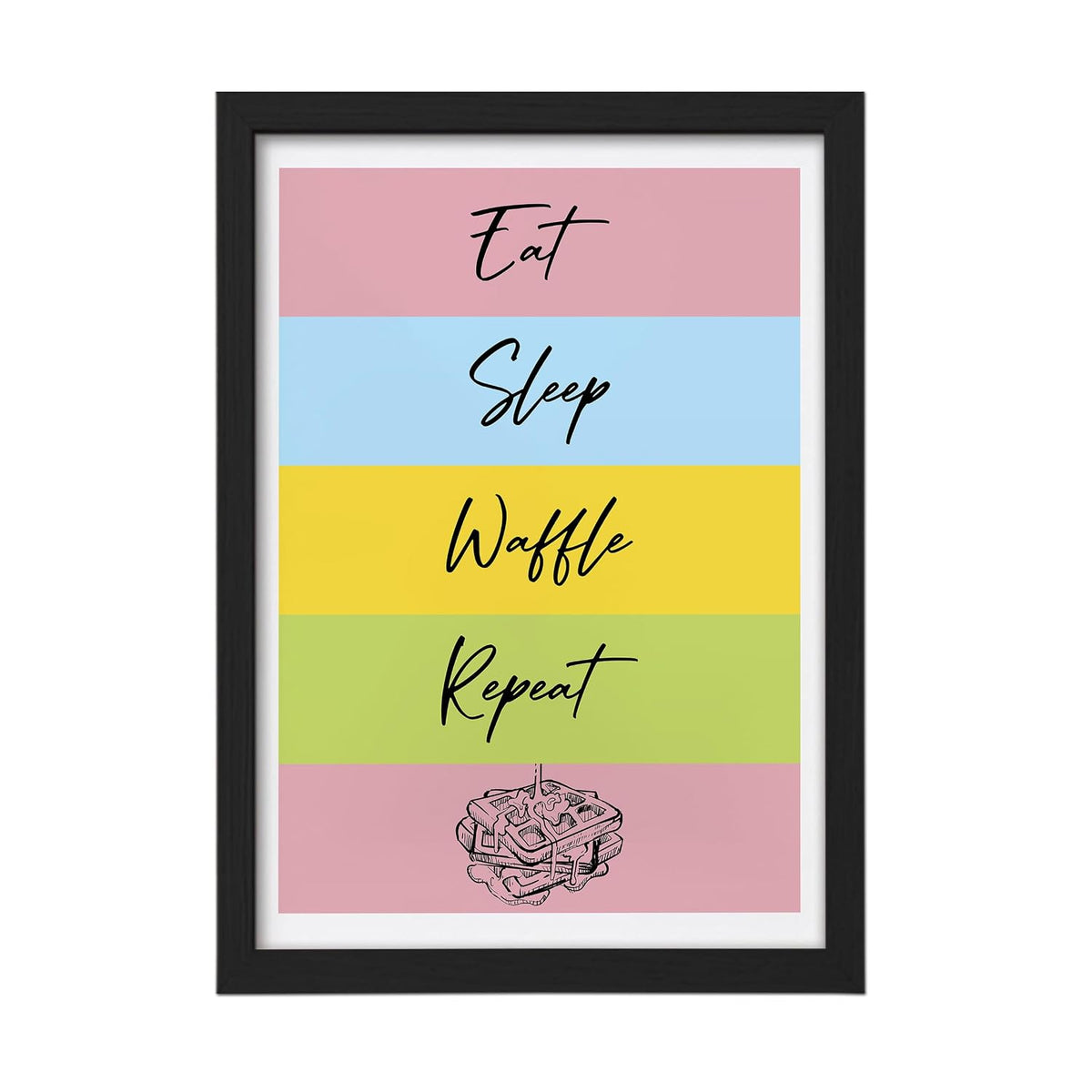 Framed Food Wall Art for Kitchen, Restaurant & Cafe, Black Synthetic Wood Frame, 300 GSM Illustration Print, 10x13 Inch, ART-14