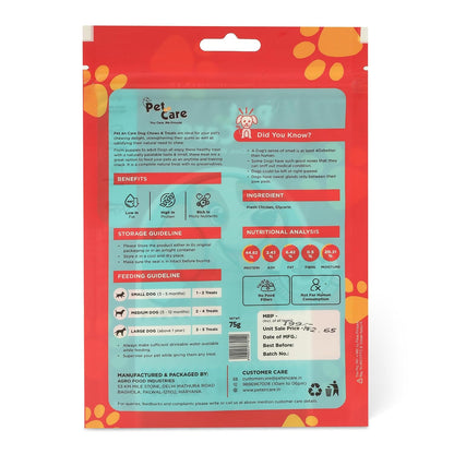 Pet en Care Chicken Slices Dog Treats, 75g Chicken | Vitamin Enriched | All Breed and Sizes