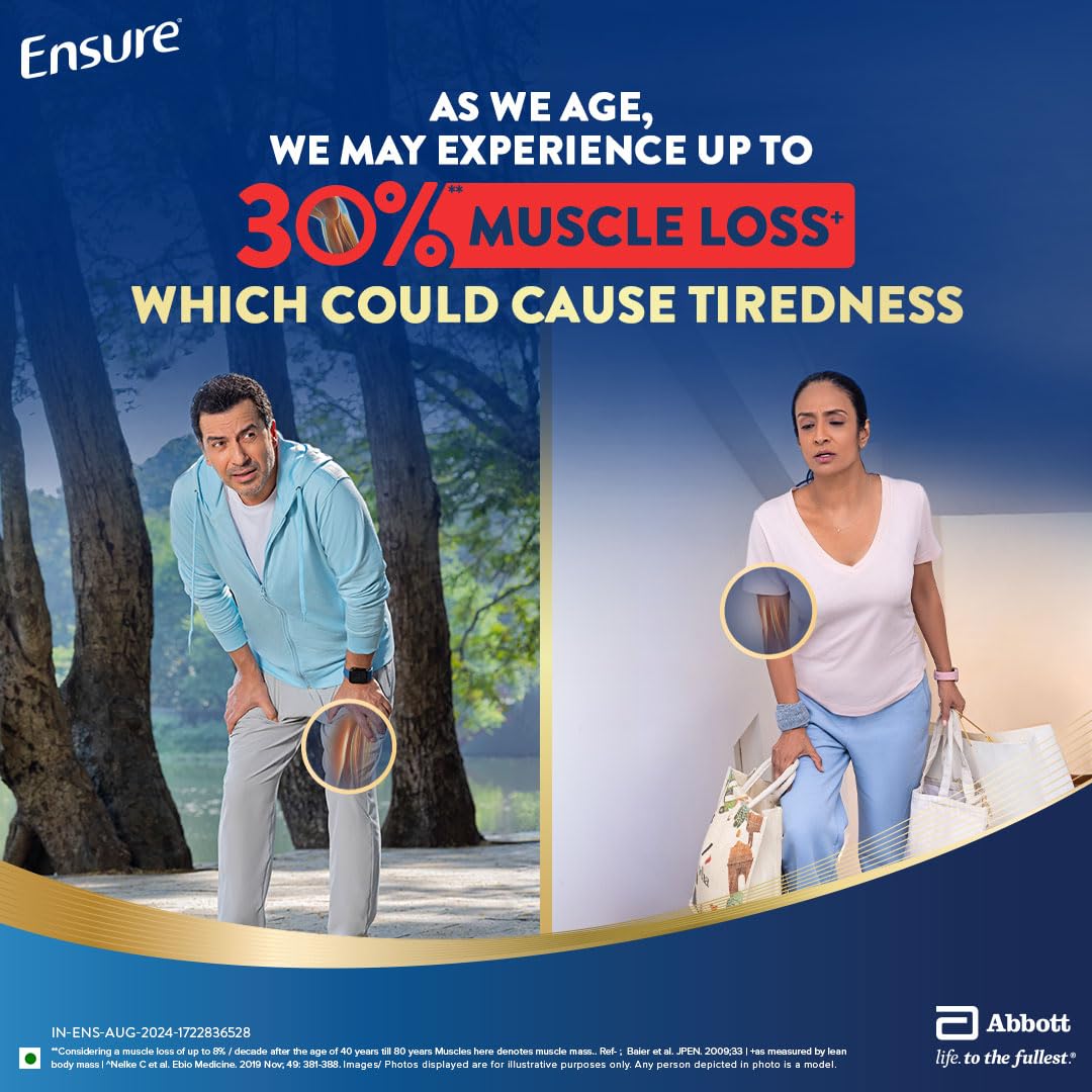 Ensure No 1 Nutritional Supplement Drink in the world 32 nutrients High Protein,Calcium,Vit D, Vanilla 400g/375g, Wt may vary