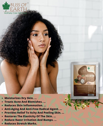 Bliss of Earth Organic Raw Shea Butter, 100% Raw and Unrefined Shea Butter, for Hair & Skin, 100% Pure and Natural, Deep Moisturizing, 100 g, Ivory (100 gm)