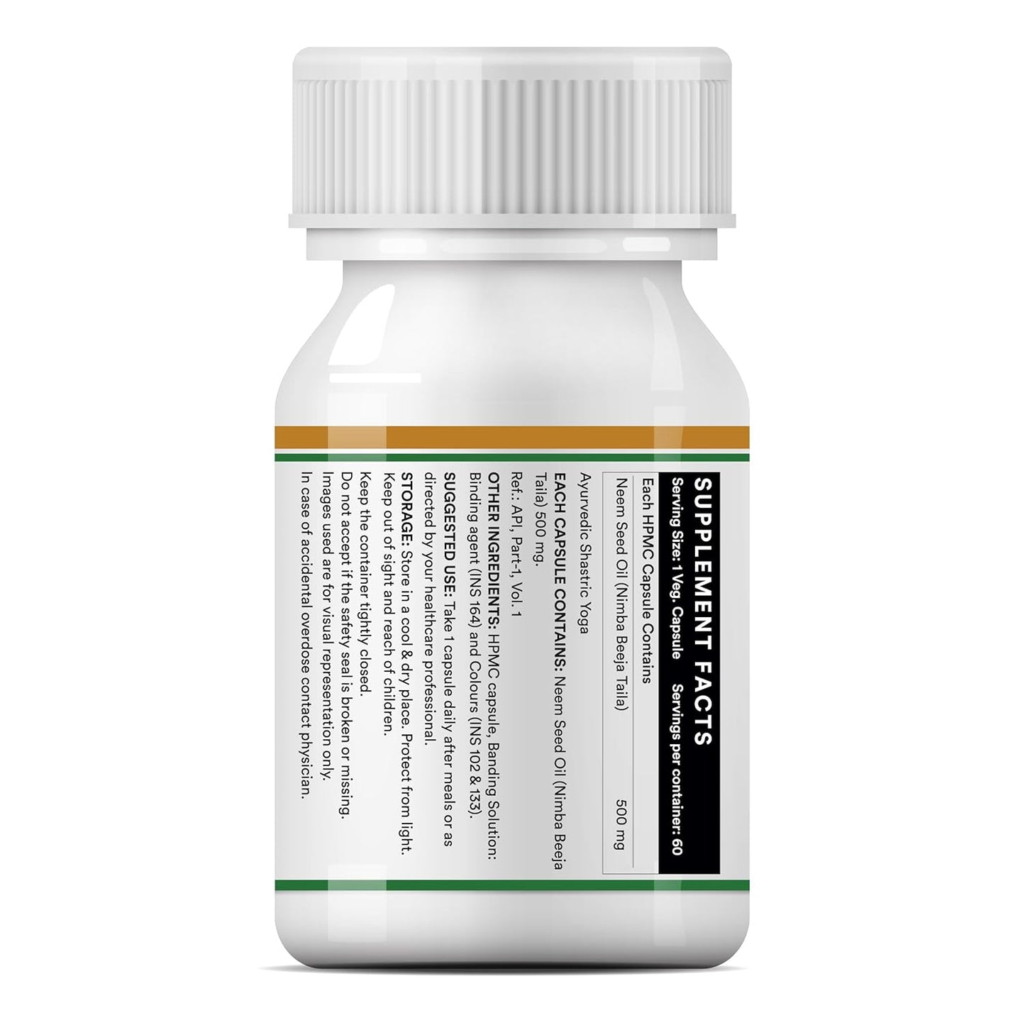 Inlife Neem Seed Oil Supplement, 500Mg (60 Vegetarian Capsules)